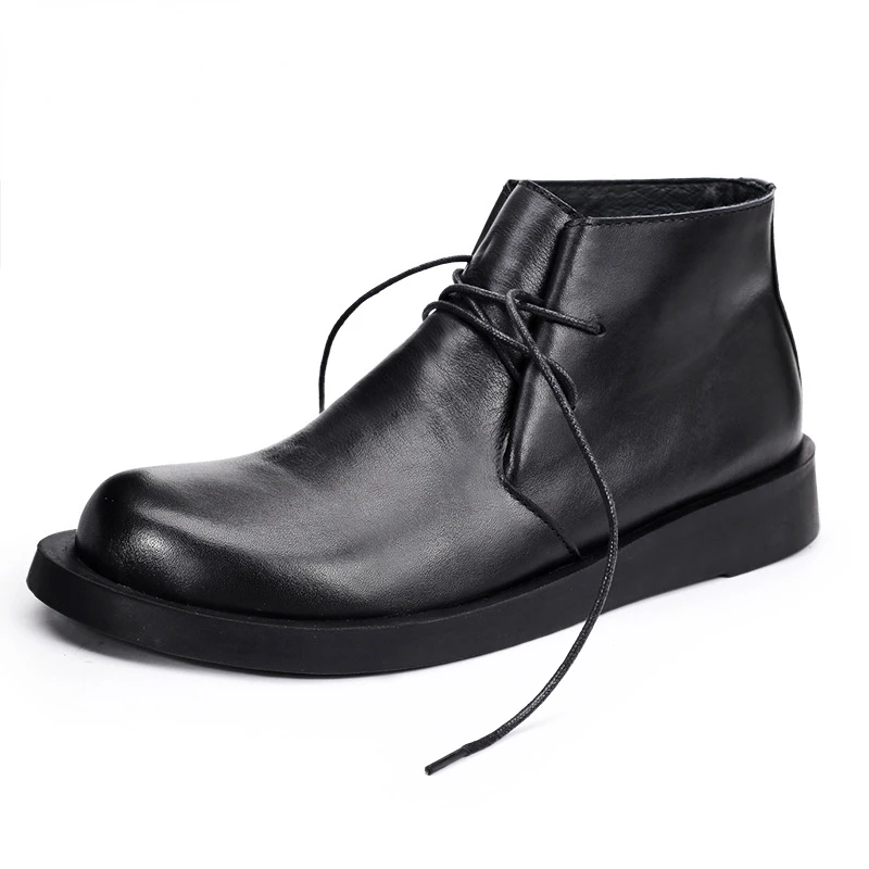 Men Shoes Oxford - Vintage Genuine Leather Men's Ankle Cow