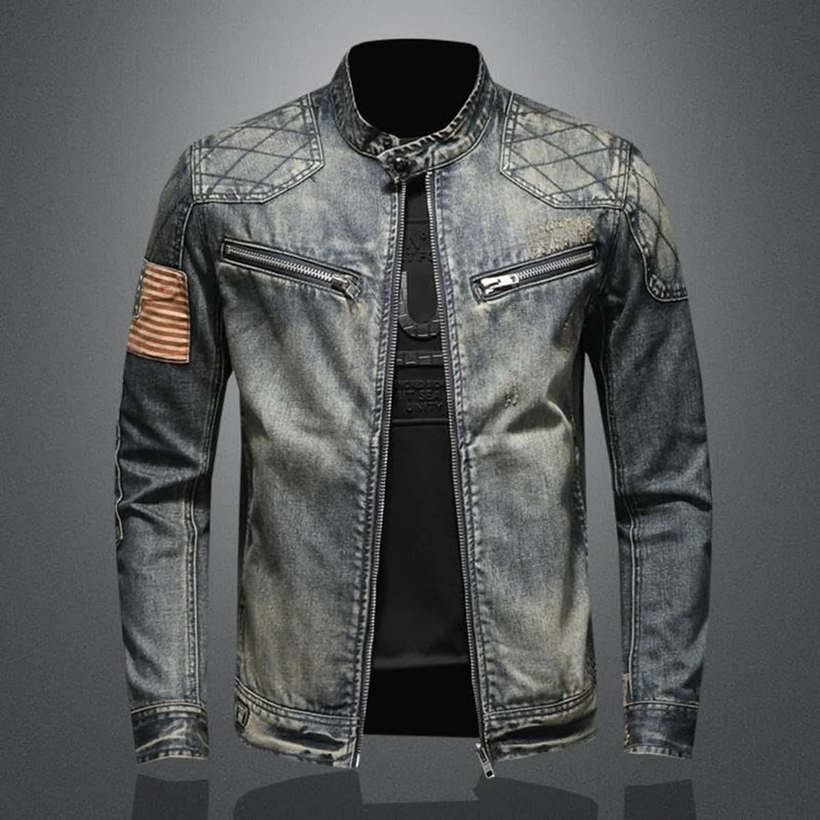 Vintage Denim Jacket With Zip  - đánh giá và giá Men'S Shoes With Jeans