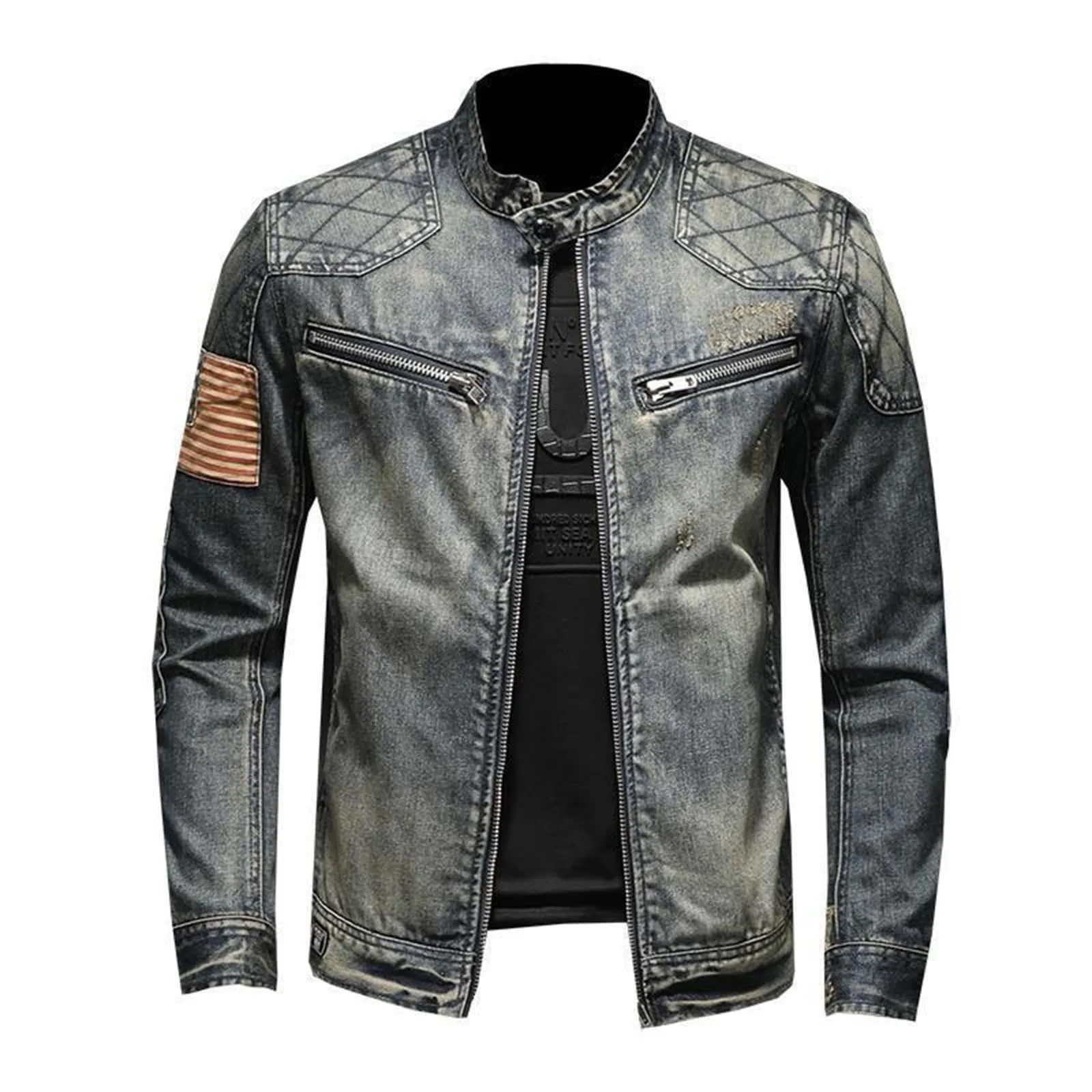 Vintage Denim Jacket With Zip  - đánh giá và giá Men'S Shoes With Jeans