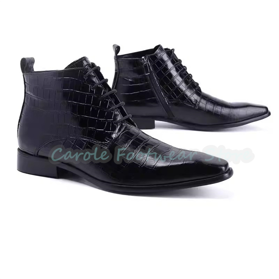 Fashion Genuine Leather Ankle  - đánh giá và giá Men Shoes For Wedding