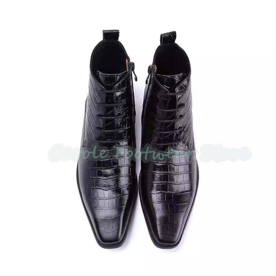 Fashion Genuine Leather Ankle  - đánh giá và giá Men Shoes For Wedding