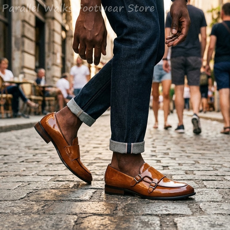 Men Double Buckle Loafers Vint - đánh giá và giá Men Shoes Oxford