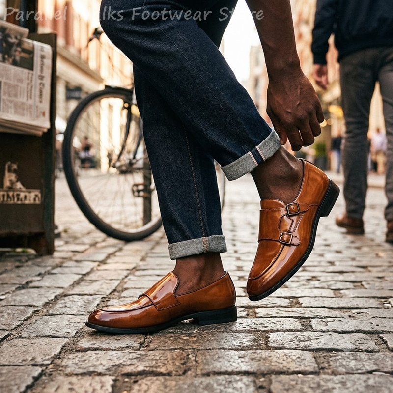 Men Double Buckle Loafers Vint - đánh giá và giá Men Shoes Oxford