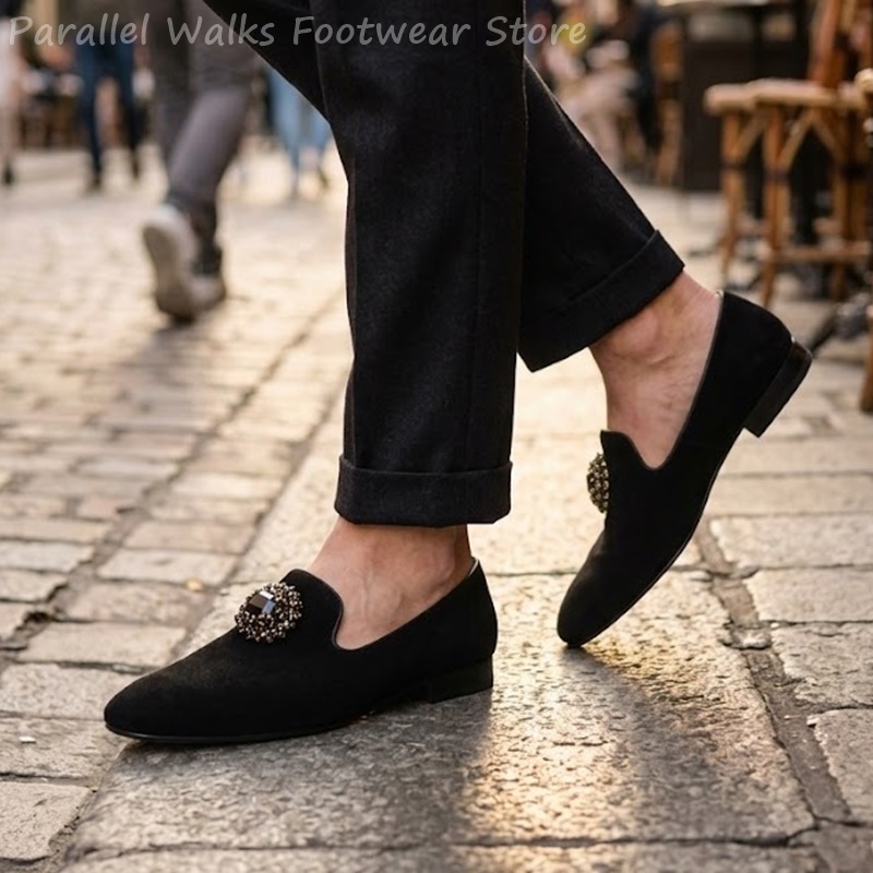 Men Suede Loafers Rhinestone C - đánh giá và giá Men Shoes For Wedding