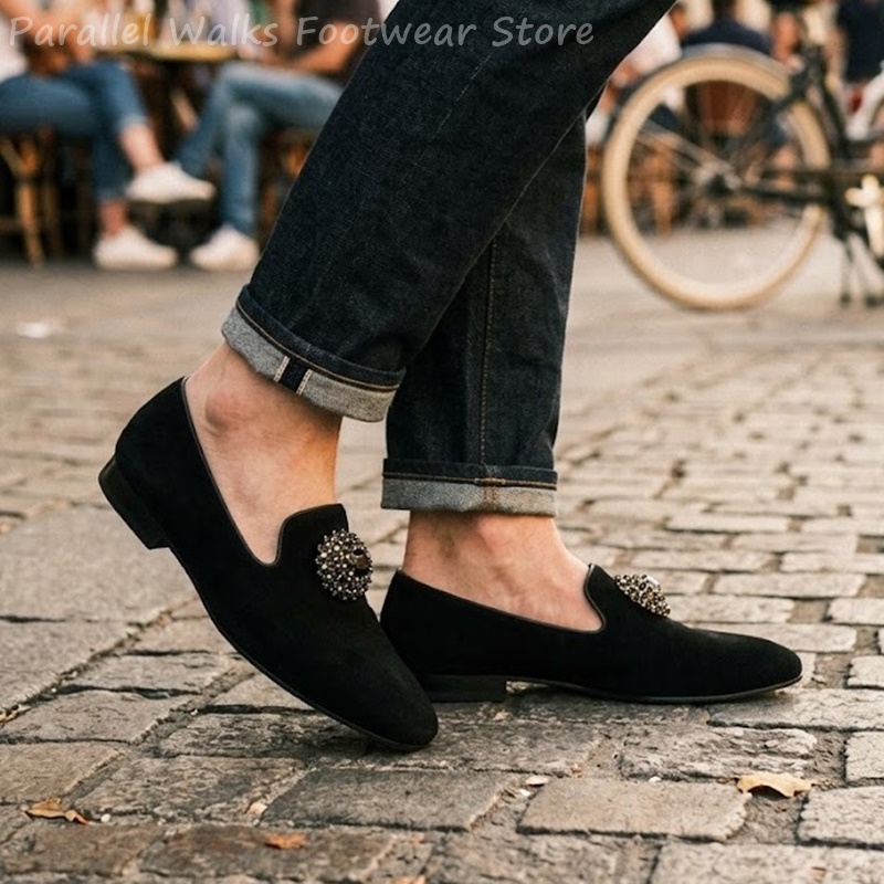 Men Suede Loafers Rhinestone C - đánh giá và giá Men Shoes For Wedding