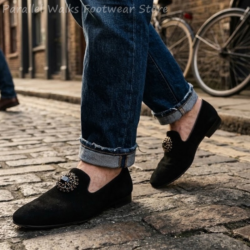 Men Suede Loafers Rhinestone C - đánh giá và giá Men Shoes For Wedding
