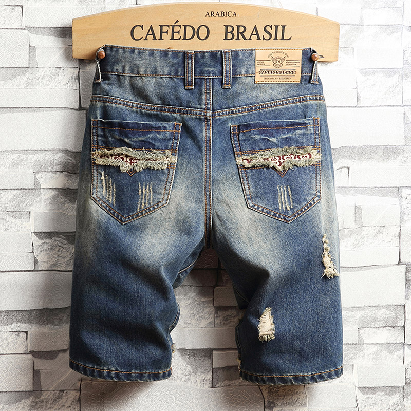 Ripped Hip-hop Denim Shorts Me - đánh giá và giá Men'S Shoes With Jeans