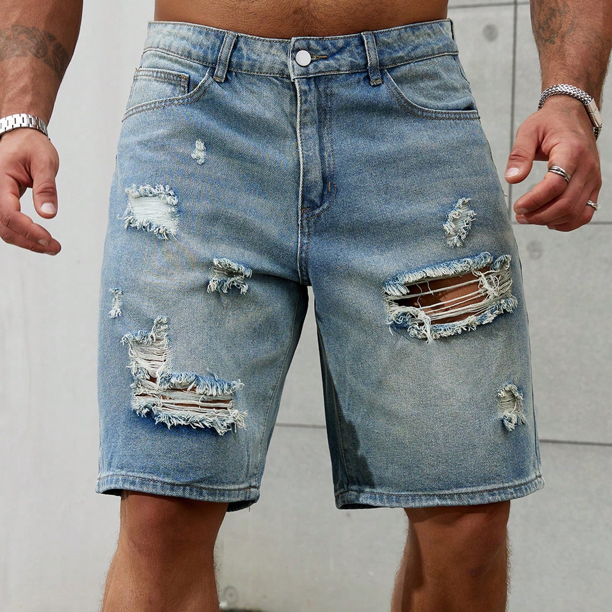 New Fashion Mens Ripped Short  - đánh giá và giá Men'S Shoes With Jeans