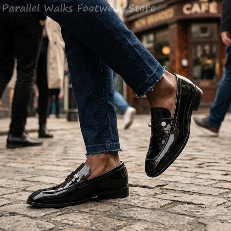 Men Black Patent Faux Suede Rh - đánh giá và giá Men Shoes For Wedding