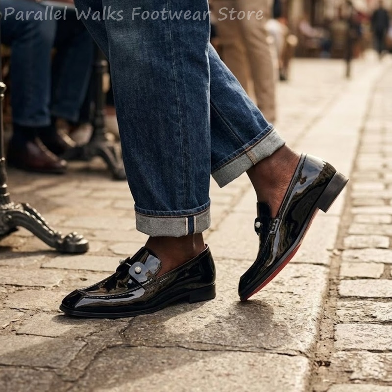 Men Black Patent Faux Suede Rh - đánh giá và giá Men Shoes For Wedding