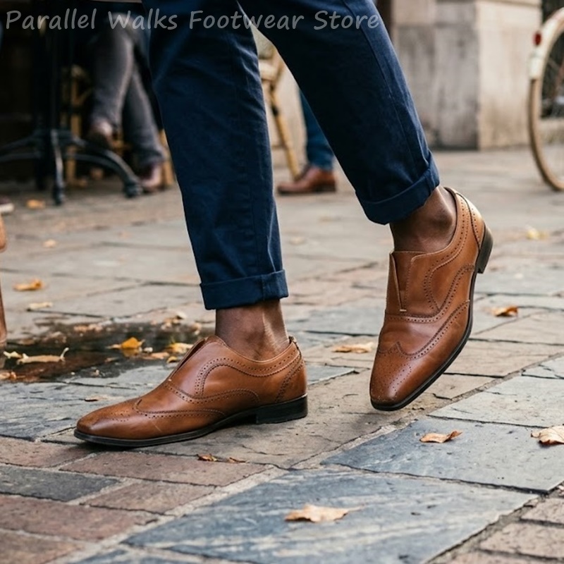 Mens Brown Leather Brogue Shoe - đánh giá và giá Men Shoes Oxford