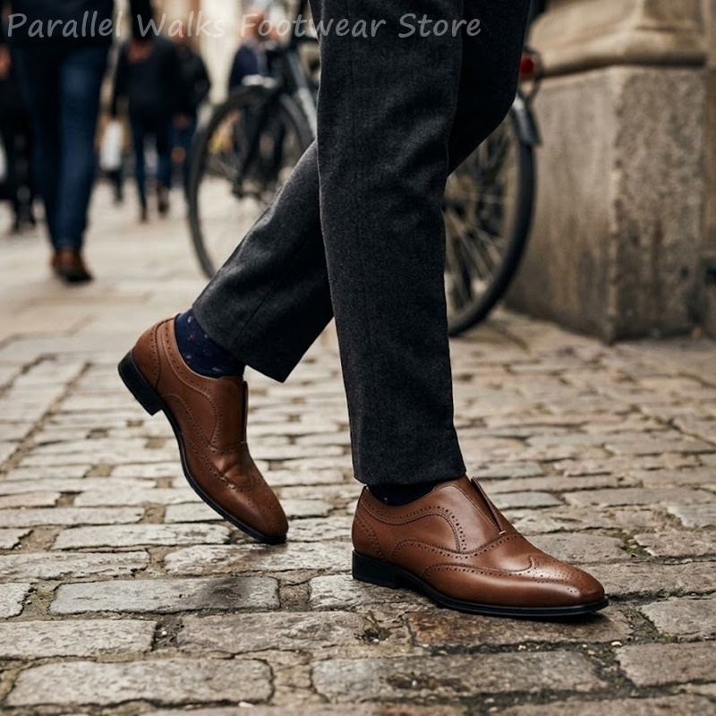Mens Brown Leather Brogue Shoe - đánh giá và giá Men Shoes Oxford