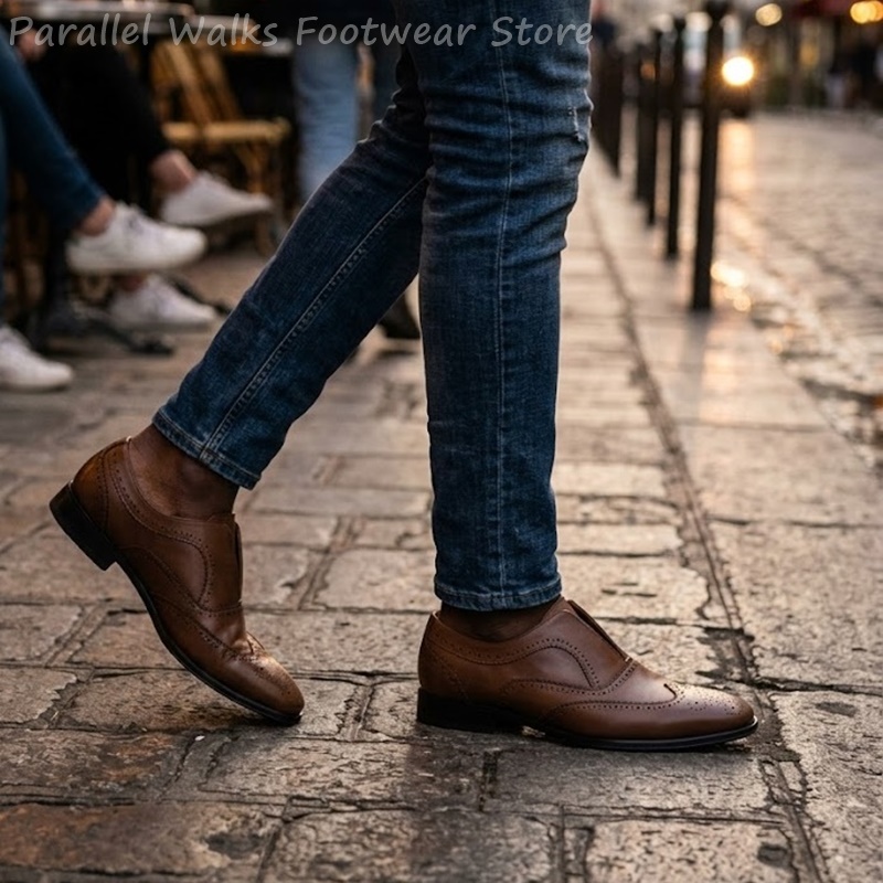 Mens Brown Leather Brogue Shoe - đánh giá và giá Men Shoes Oxford